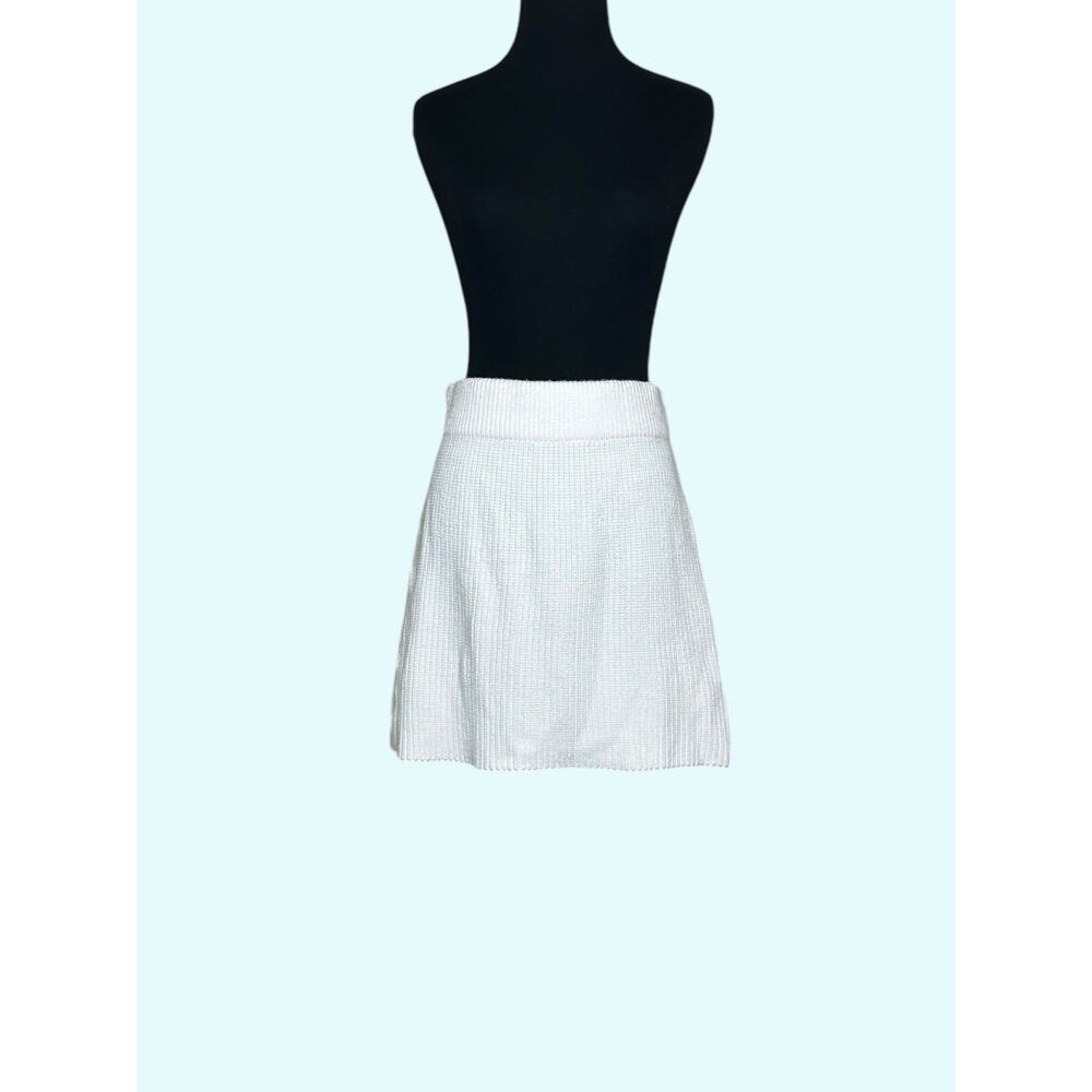 Zara off white knit pull on mini skirt size Small